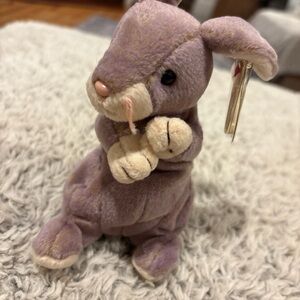 Ty Beanie Baby Nibble Bunny Kids Small‎ Purple Good 2000 Rabbit Plush Toy